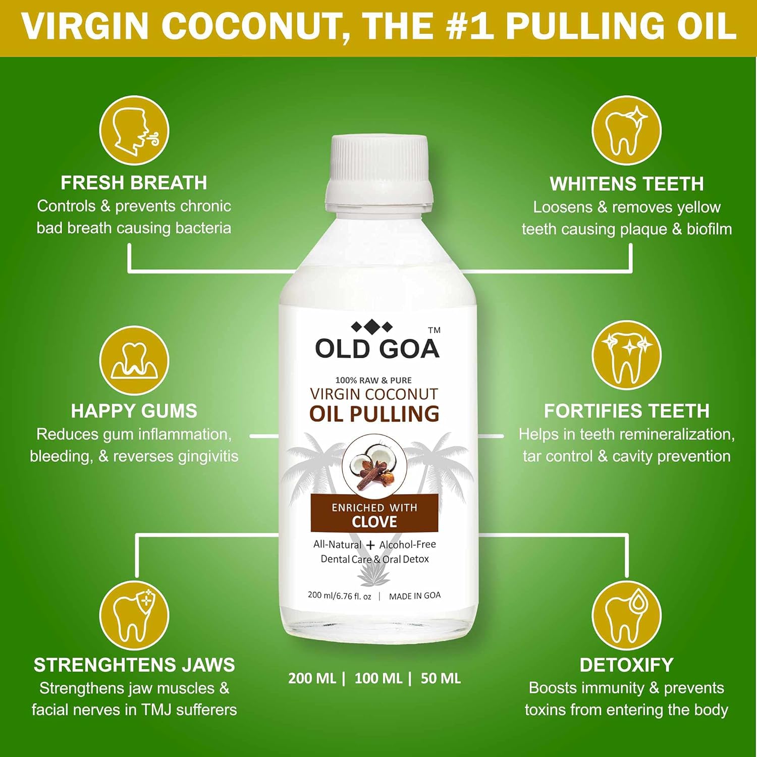 Virgin Coconut Oil Pulling Enriched with Clove - OLDGOA Oils