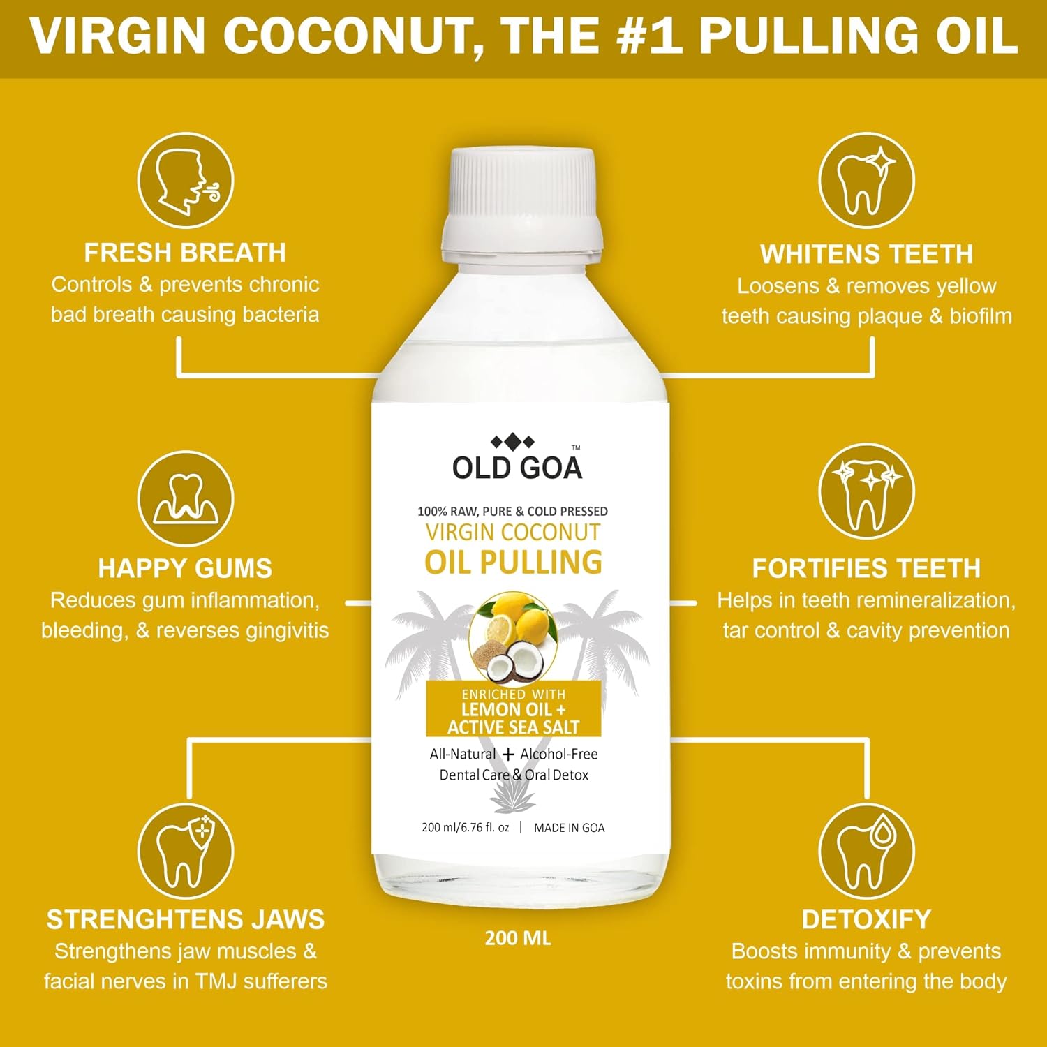 Oil Pulling Lemon Oil with Active Sea Salt-OLDGOA Oils