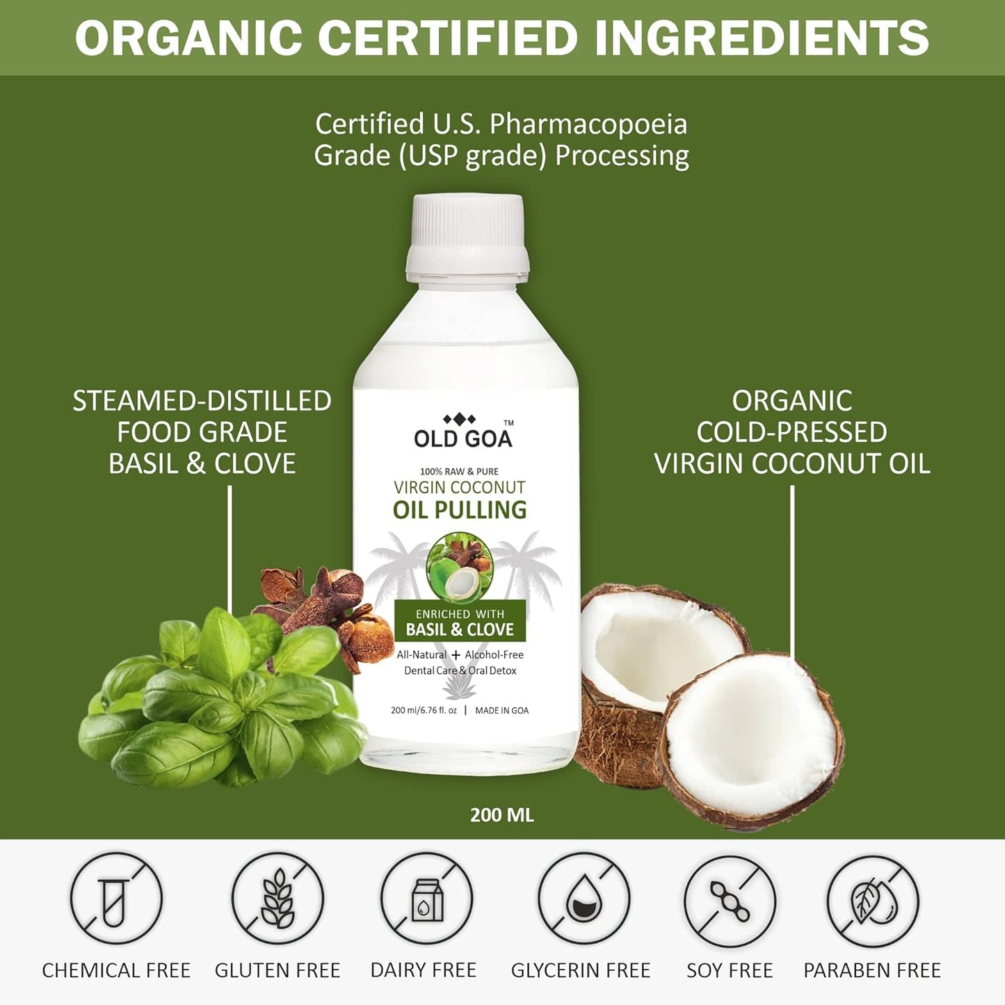 Oil Pulling Basil & Clove Combo | Pack of 2 (each 200ml)-OLDGOA Oils