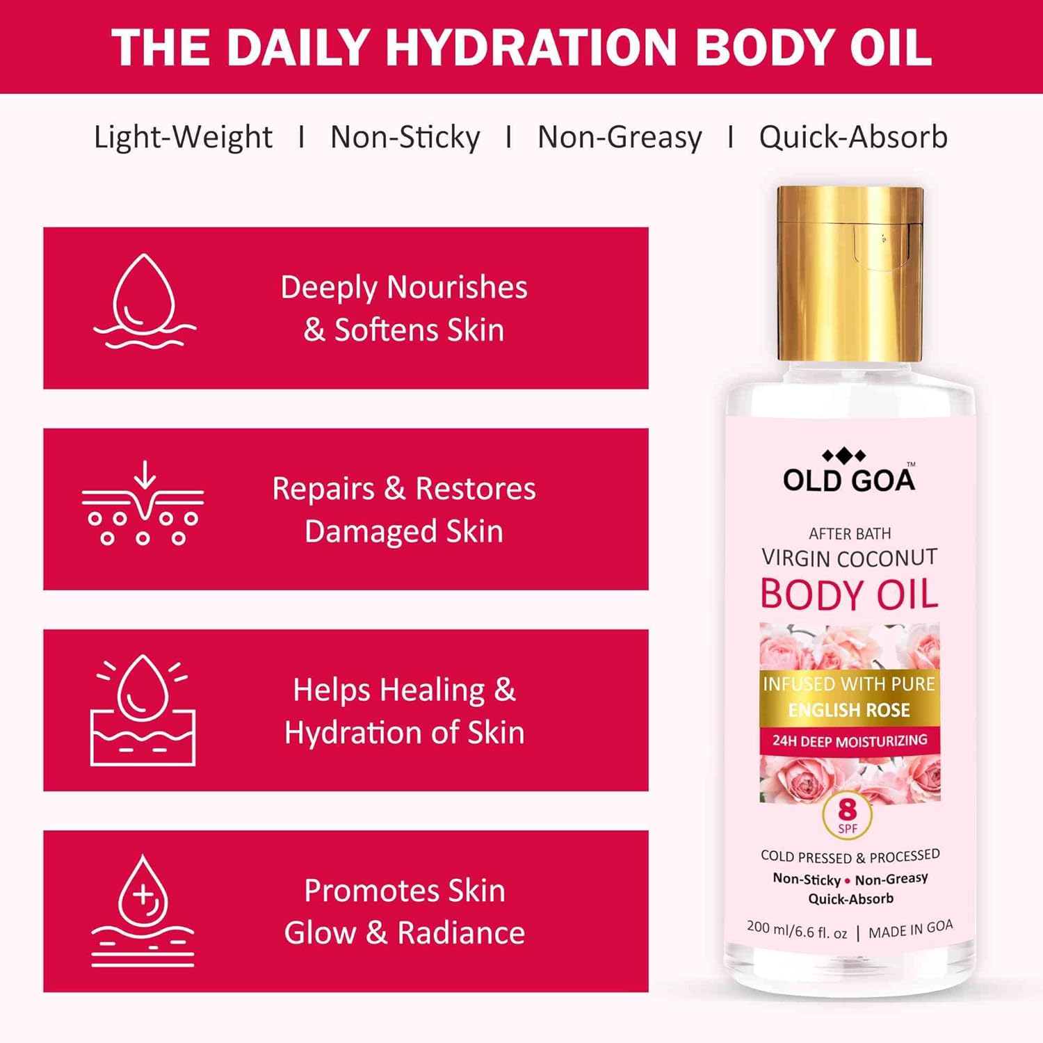 Body Oil English Rose-OLDGOA Oils
