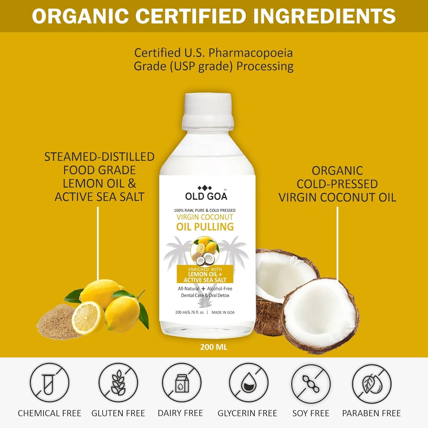 Oil Pulling Lemon Oil with Active Sea Salt-OLDGOA Oils