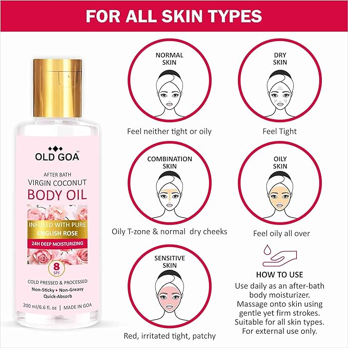 Body Oil English Rose & Lavende Combo | Pack of 2-OLDGOA Oils