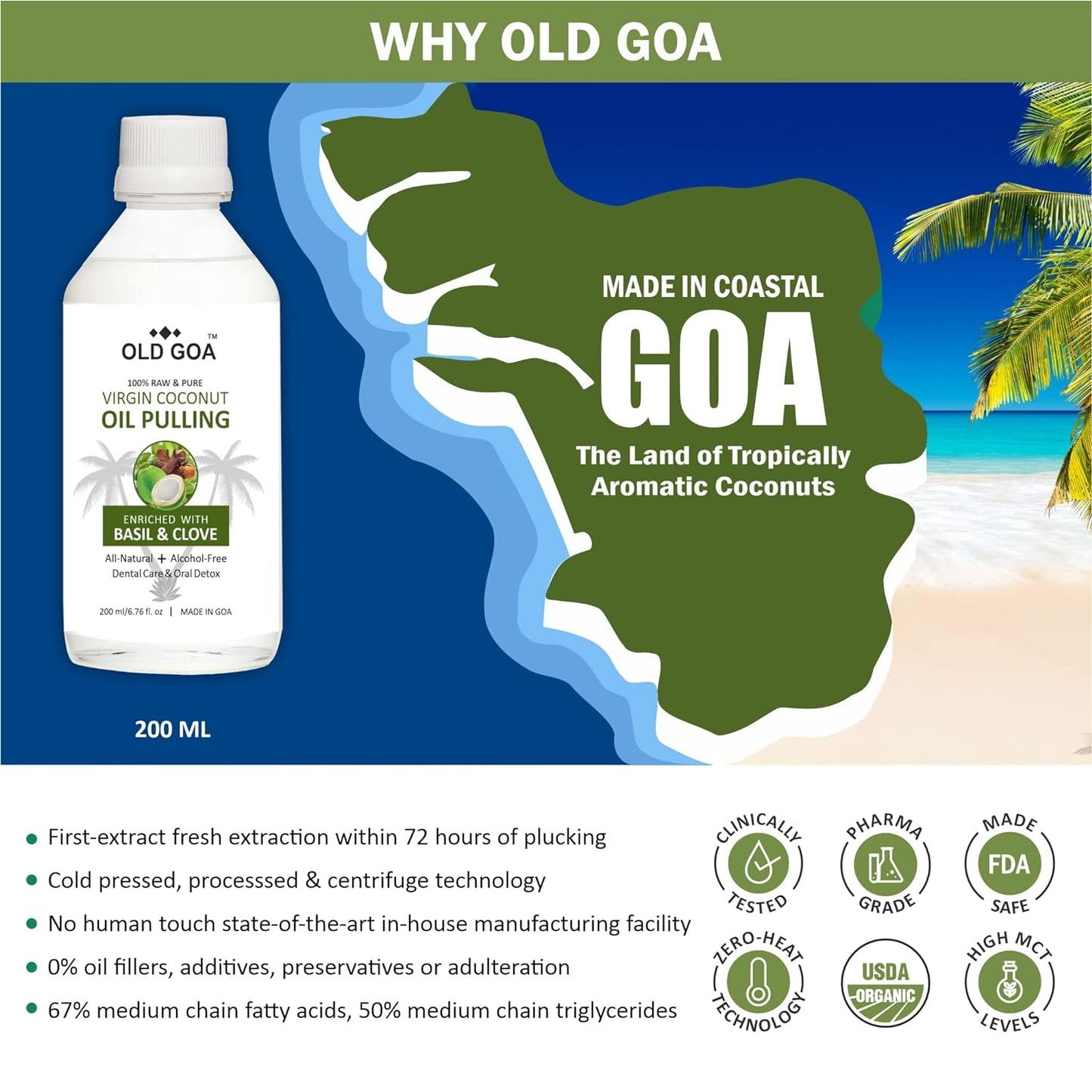 Oil Pulling Basil & Clove Combo | Pack of 2 (each 200ml)-OLDGOA Oils