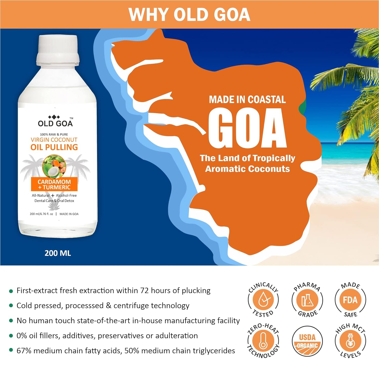 Oil Pulling Cardamom & Turmeric| Combo Pack of 2 (200ml each)-OLDGOA Oils