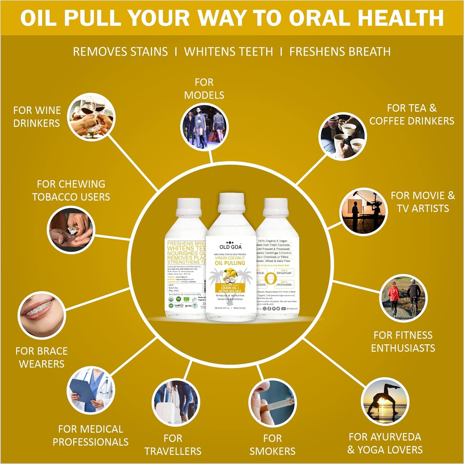 Oil Pulling Lemon Oil with Active Sea Salt-OLDGOA Oils