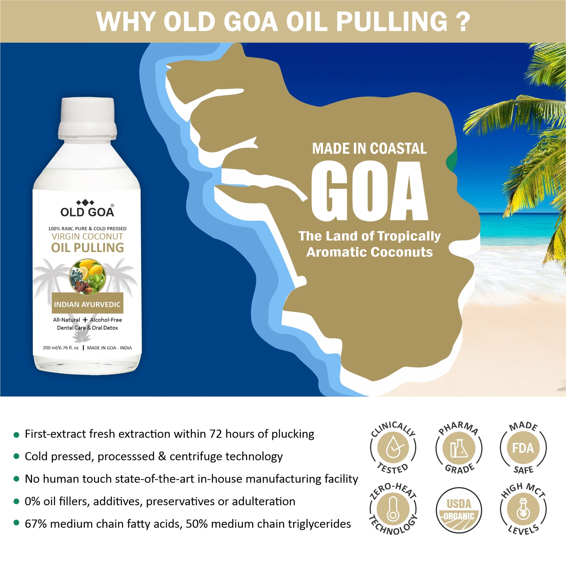 Virgin Coconut Oil Pulling - OLDGOA Oils
