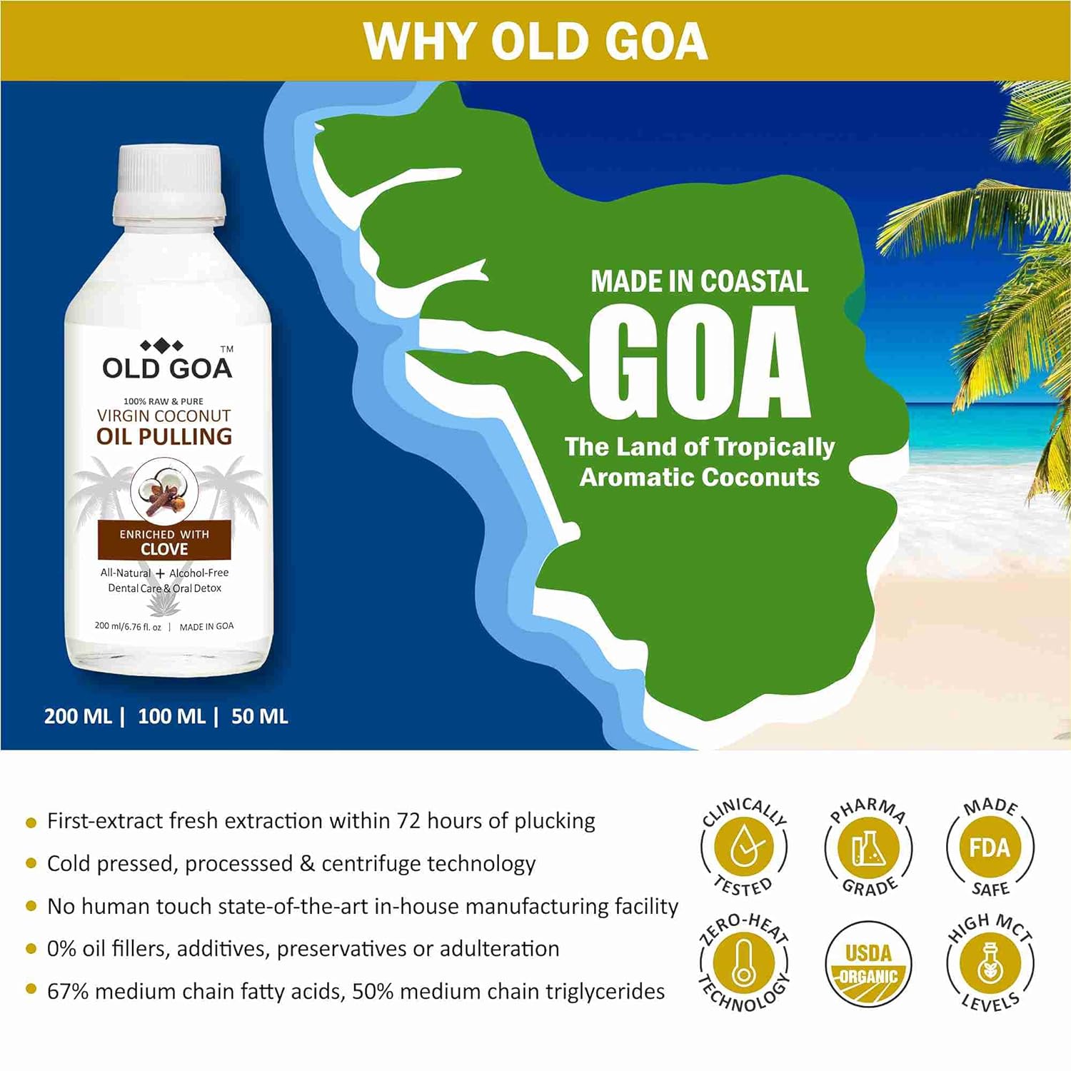 Virgin Coconut Oil Pulling Enriched with Clove - OLDGOA Oils