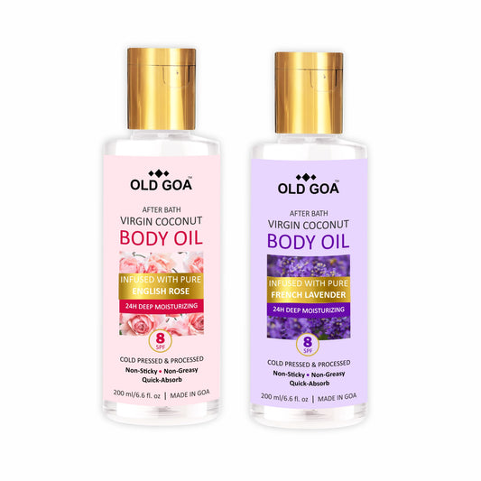 Body Oil English Rose & Lavende Combo | Pack of 2-OLDGOA Oils