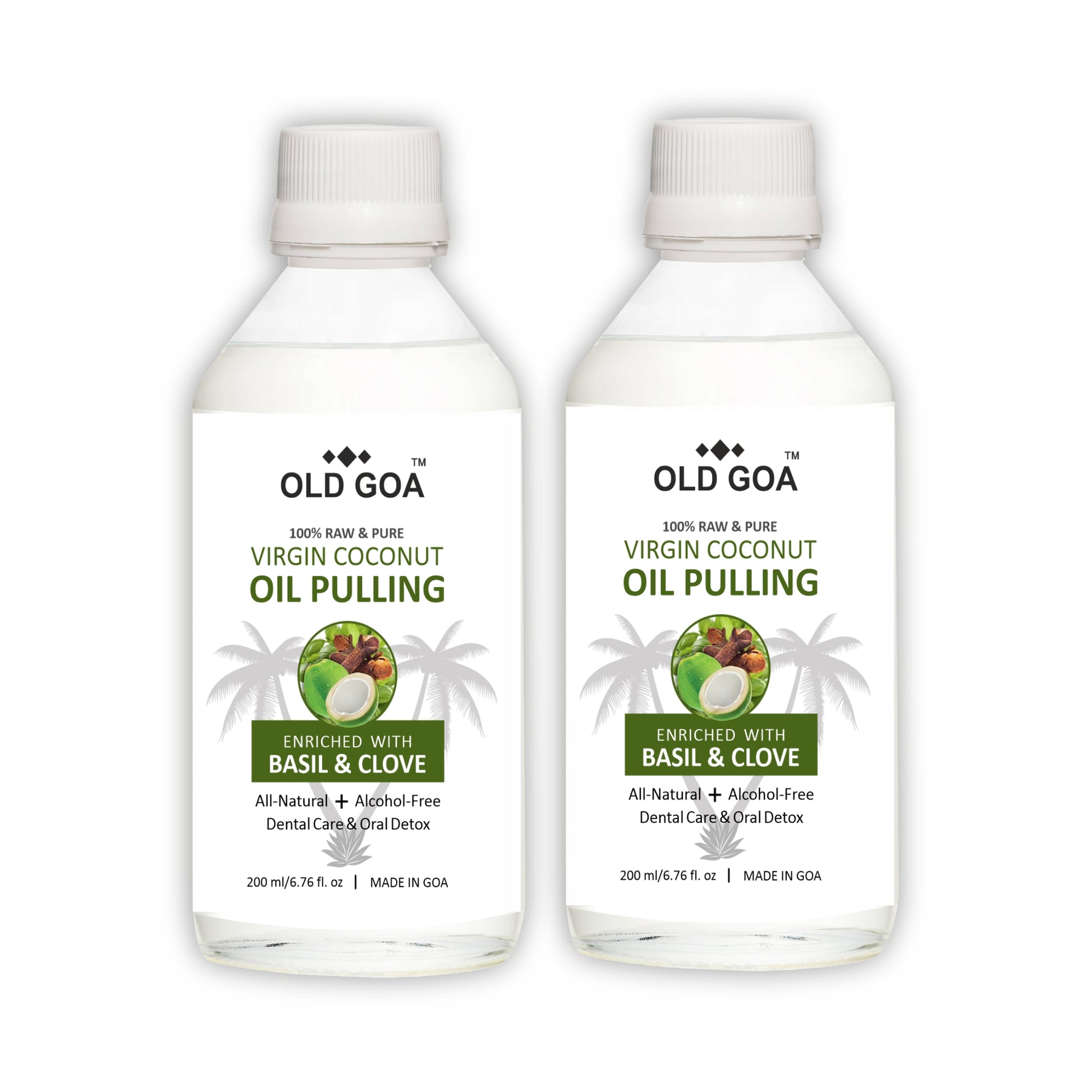 Oil Pulling Basil & Clove Combo | Pack of 2 (each 200ml)-OLDGOA Oils