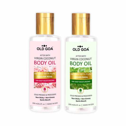 Body Oil English Rose & Basil Combo: Limited Offer!-OLDGOA Oils
