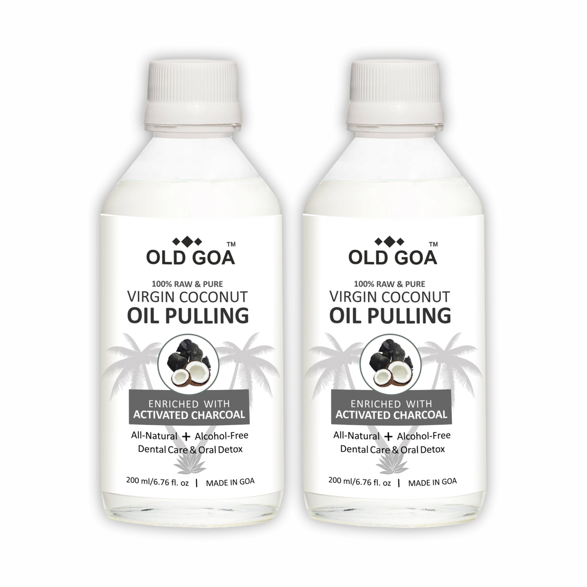 Oil Pulling Activated Charcoal | Combo Pack of 2 (200ml each)-OLDGOA Oils