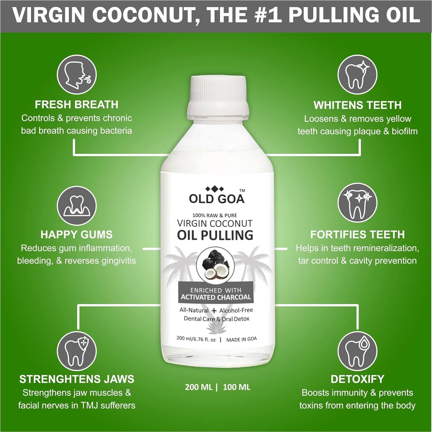 Oil Pulling Activated Charcoal | Combo Pack of 2 (200ml each)