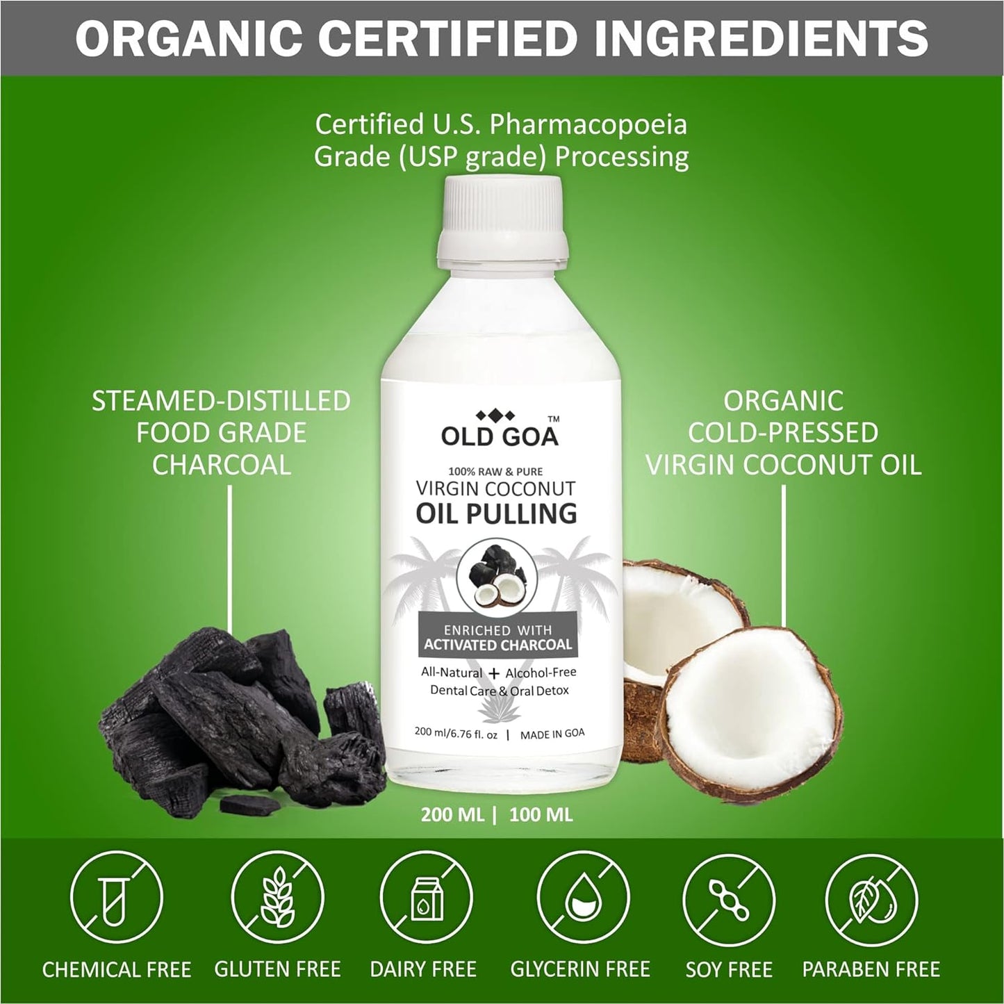 Oil Pulling Activated Charcoal | Combo Pack of 2 (200ml each)