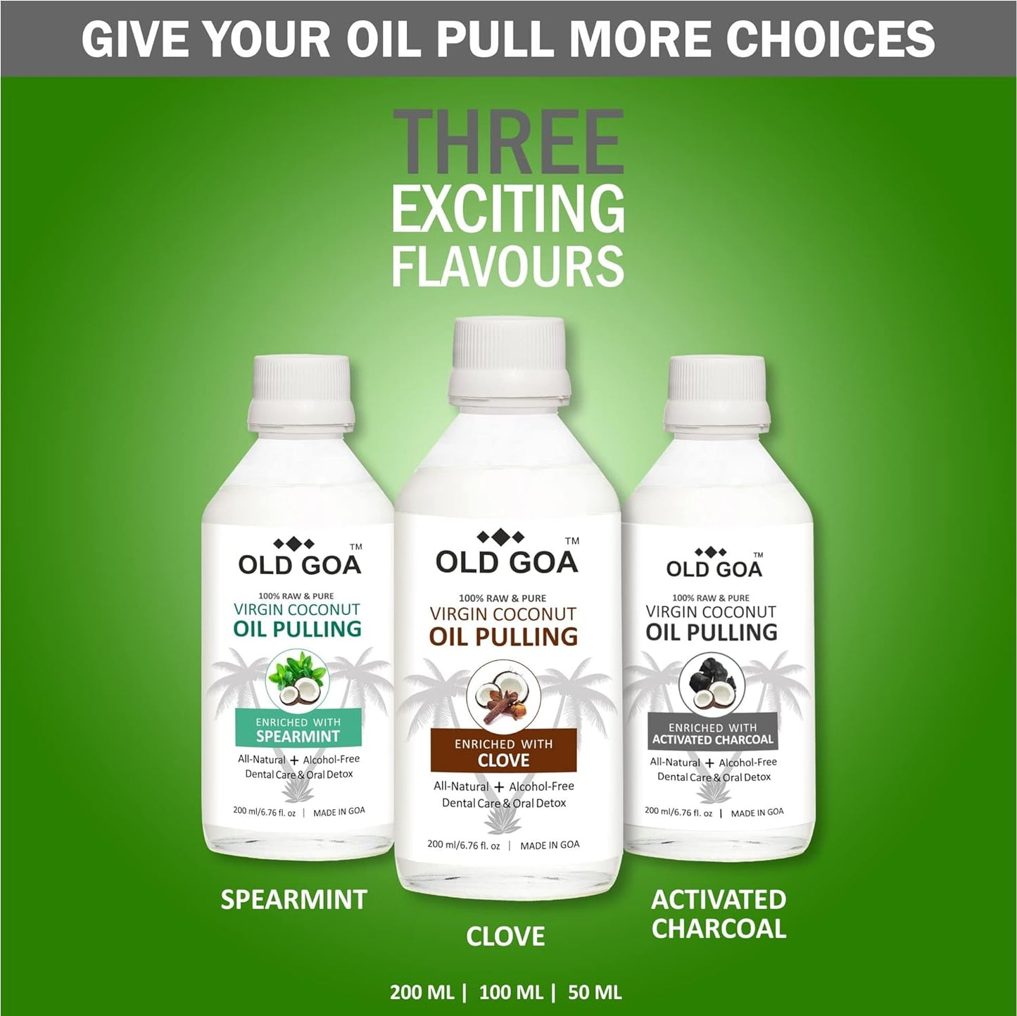 Oil Pulling Combo pack of Activated Charcoal & Cardamom + Turmeric (200ml each)